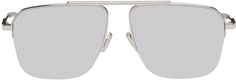 Серебряные квадратные солнцезащитные очки Серебряные Bottega Veneta