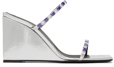 Серебряные босоножки на каблуке Shangay Giuseppe Zanotti