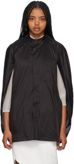 Черная рубашка с поясом ISSEY MIYAKE