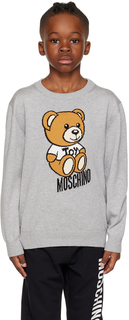 Moschino Kids Серый свитер интарсия