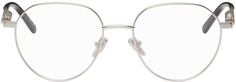 Серебряные овальные очки Balenciaga