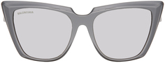 Серебряные солнцезащитные очки «кошачий глаз» Balenciaga