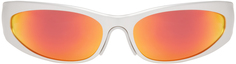 Серебряные солнцезащитные очки с запахом Balenciaga