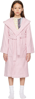 Детский розовый халат с капюшоном Tekla Kids