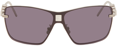Серебряные солнцезащитные очки с 4 камнями Givenchy