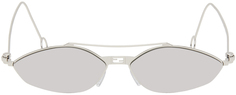 Серебряные солнцезащитные очки-багет Fendi