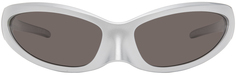Серебряные солнцезащитные очки в форме кошки Balenciaga