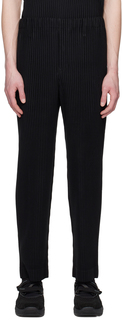 Черные брюки со складками по индивидуальному заказу (2 шт.) HOMME PLISSe ISSEY MIYAKE