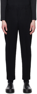 Черные брюки со складками по индивидуальному заказу (2 шт.) HOMME PLISSe ISSEY MIYAKE