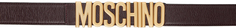 Темно-красный ремень с логотипом Moschino