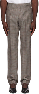 Серо-коричневые брюки со складками Jil Sander