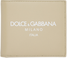 Бежевый кошелек с логотипом Dolce &amp; Gabbana
