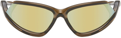 Серо-коричневые солнцезащитные очки Side Xpander Balenciaga