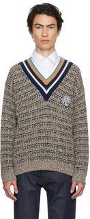 Бежевый свитер Crafty Bold Fox Head Черный/Белый Maison Kitsune