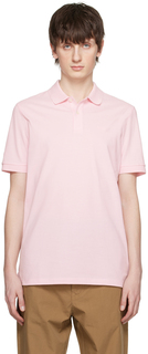 Розовая рубашка-поло с вышивкой BOSS