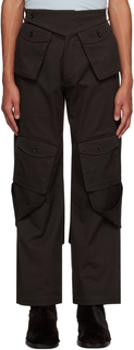 Черные брюки карго с удлиненной отделкой STRONGTHE