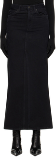 Черная джинсовая юбка макси с вентиляцией Balenciaga