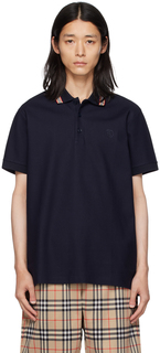 Темно-синяя рубашка-поло в полоску Burberry Icon Stripe