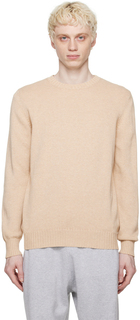Бежевый свитер с круглым вырезом Ghiaia Cashmere