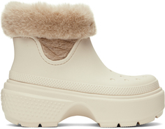 Бело-белые ботинки Crocs