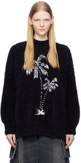 Черный свитер с рисунком Palm Angels