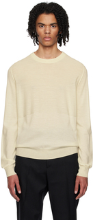 Бело-белый свитер с круглым вырезом Jil Sander
