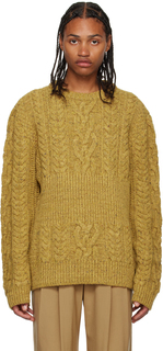 Желтый свитер с круглым вырезом LOW CLASSIC