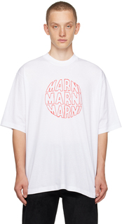 Белая круглая футболка Lily Marni