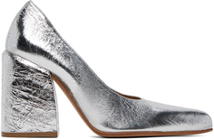 Серебряные кожаные туфли Dries Van Noten