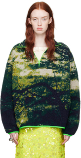 Зеленый свитер на молнии Conner Ives