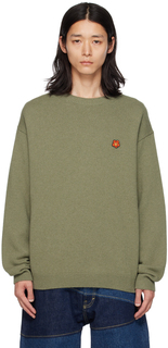 Зеленый свитер с цветочным узором Paris Boke Sage Kenzo