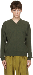 Зеленый свитер с v-образным вырезом Ivy LEMAIRE
