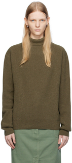 Зеленый свободный свитер Темно-серый LEMAIRE