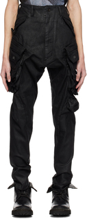 Черные джинсовые брюки-карго с противогазом Julius