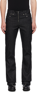 Черные джинсовые брюки-карго с вырезом MISBHV