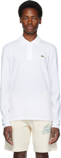 Белая футболка-поло с длинными рукавами Original Lacoste