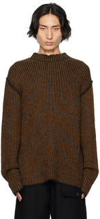 Коричневый свитер с круглым вырезом UMA WANG