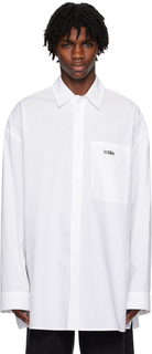 Белая рубашка с капюшоном 032c