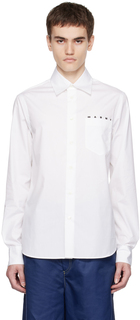 Белая рубашка с принтом Лилия Marni