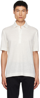 Белая рубашка-поло с четырьмя пуговицами, оптическая ZEGNA