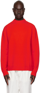 Оранжевый свитер с круглым вырезом Jil Sander