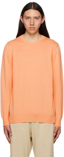 Оранжевый свитер с круглым вырезом Ghiaia Cashmere