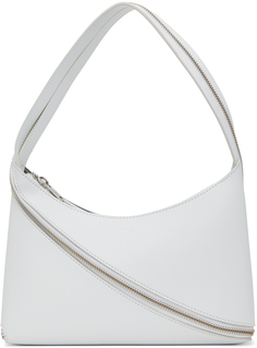 Белая сумка-багет на молнии Coperni