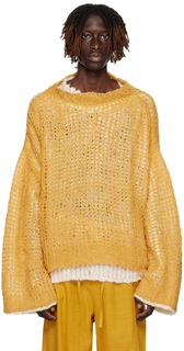 Желтый двухслойный свитер AIREI