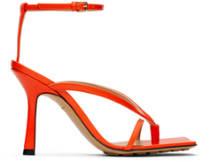 Оранжевые сандалии Bottega Veneta с эластичным ремешком