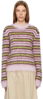 Розовый полосатый свитер Marni