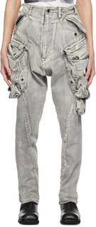 Серые джинсовые брюки-карго с противогазом Julius