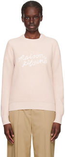 Розовый свитер с почерком (бледный) Maison Kitsune