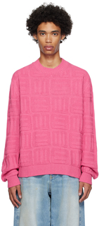 Розовый свитер с монограммой AMBUSH