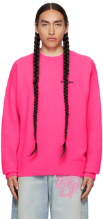 Розовый свитер с вышивкой Palm Angels